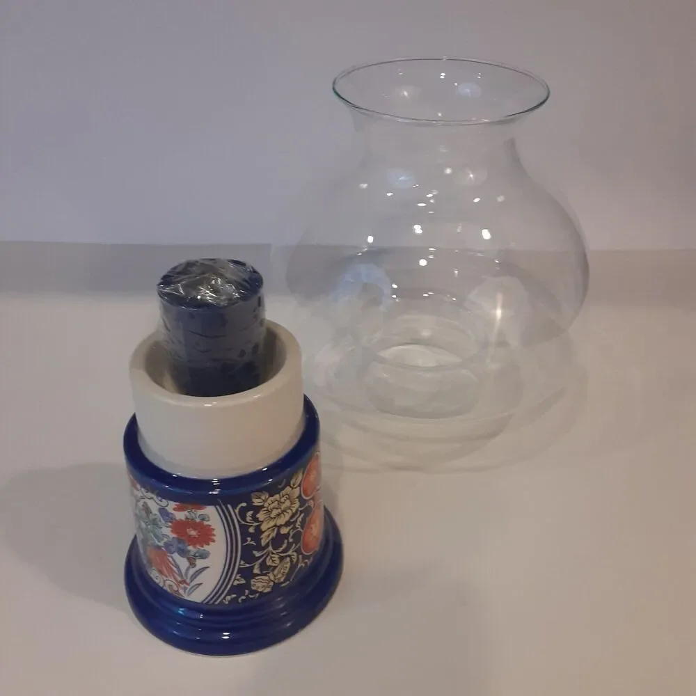 Vintage Hurricane Lamp Gailstyn-Sutton 1982 Chinoiserie Candle Timeless 10.5